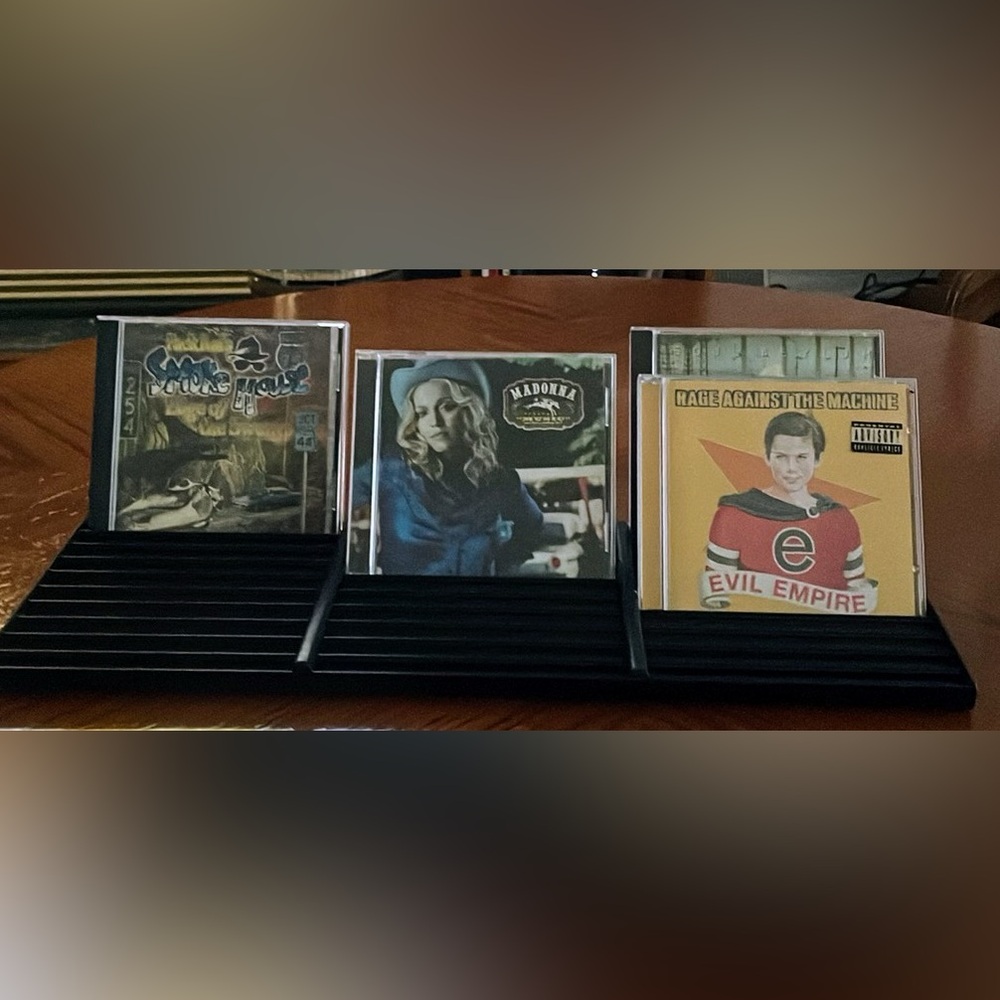 Black CD Display Rack Vintage Holds 30